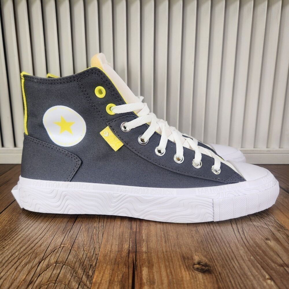 Converse All Star Edge Glow Mens Sz 9 Gray High Top Canvas Sneaker Shoes A01429C